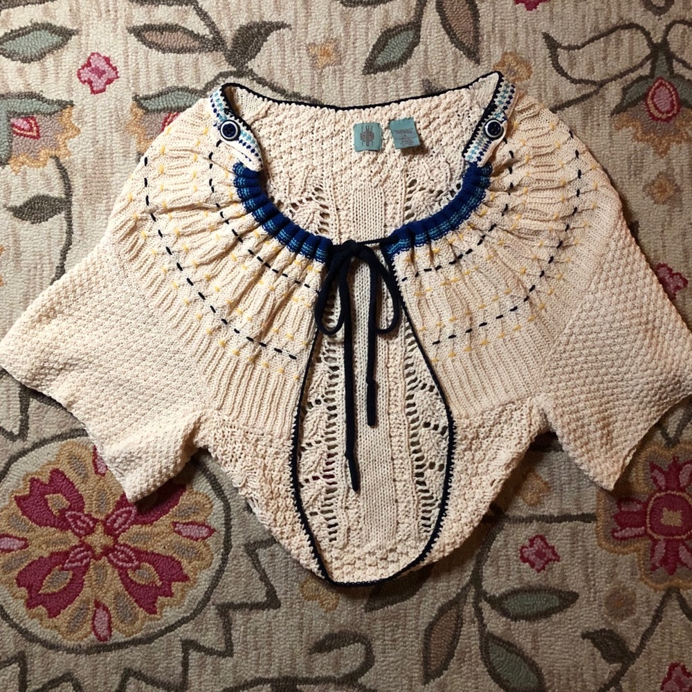 Anthropologie Dolman Cropped Crochet Cardigan
